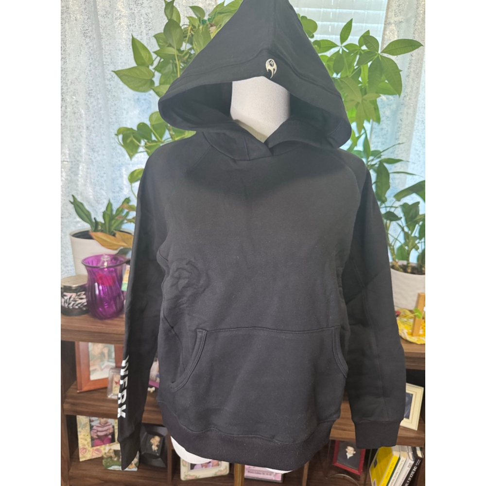 Women's Werk Black Hoodie with White Logo XS